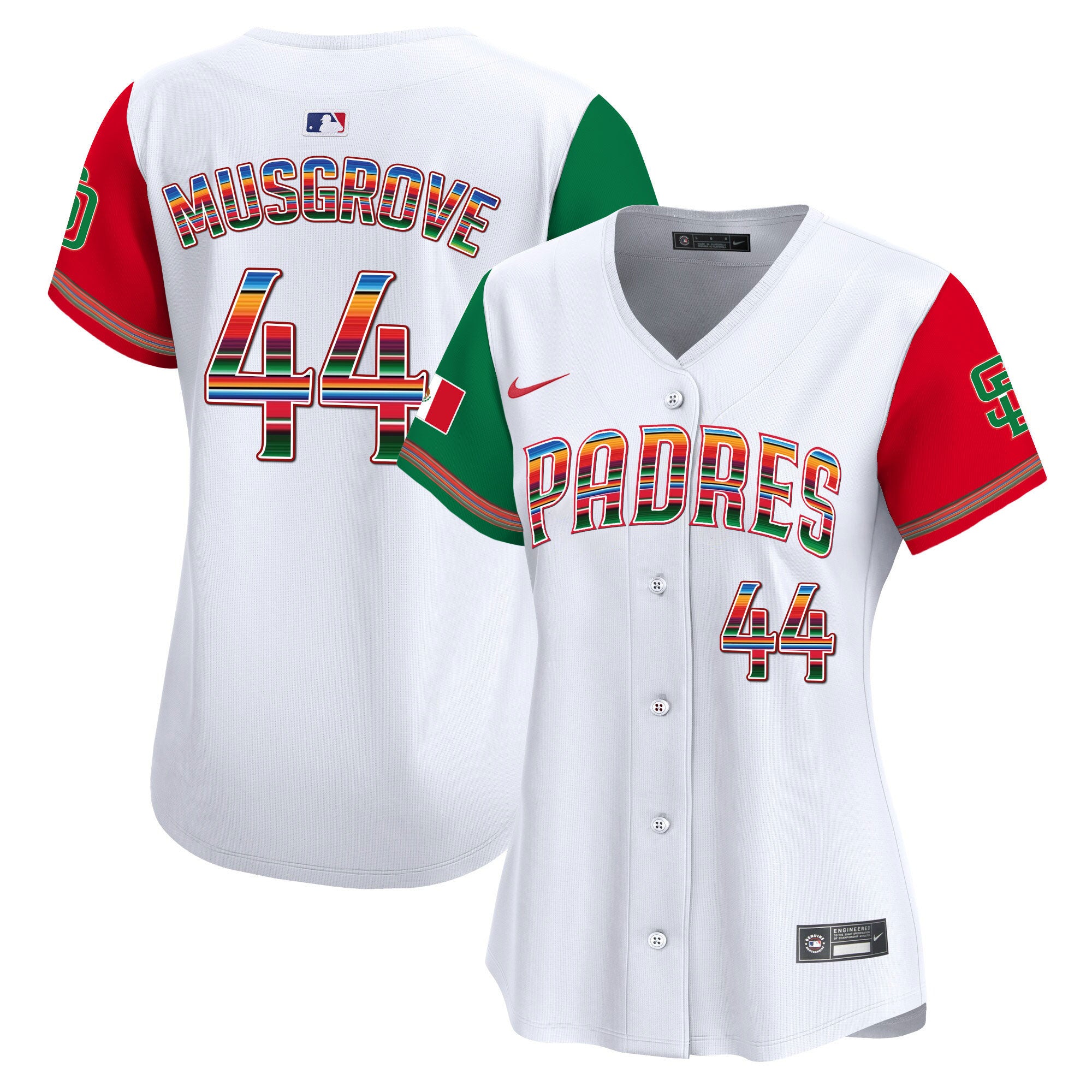 Women's San Diego Padres Mexico Premier Limited Jersey - All Stitched - Color Sleeves, Joe Musgrove