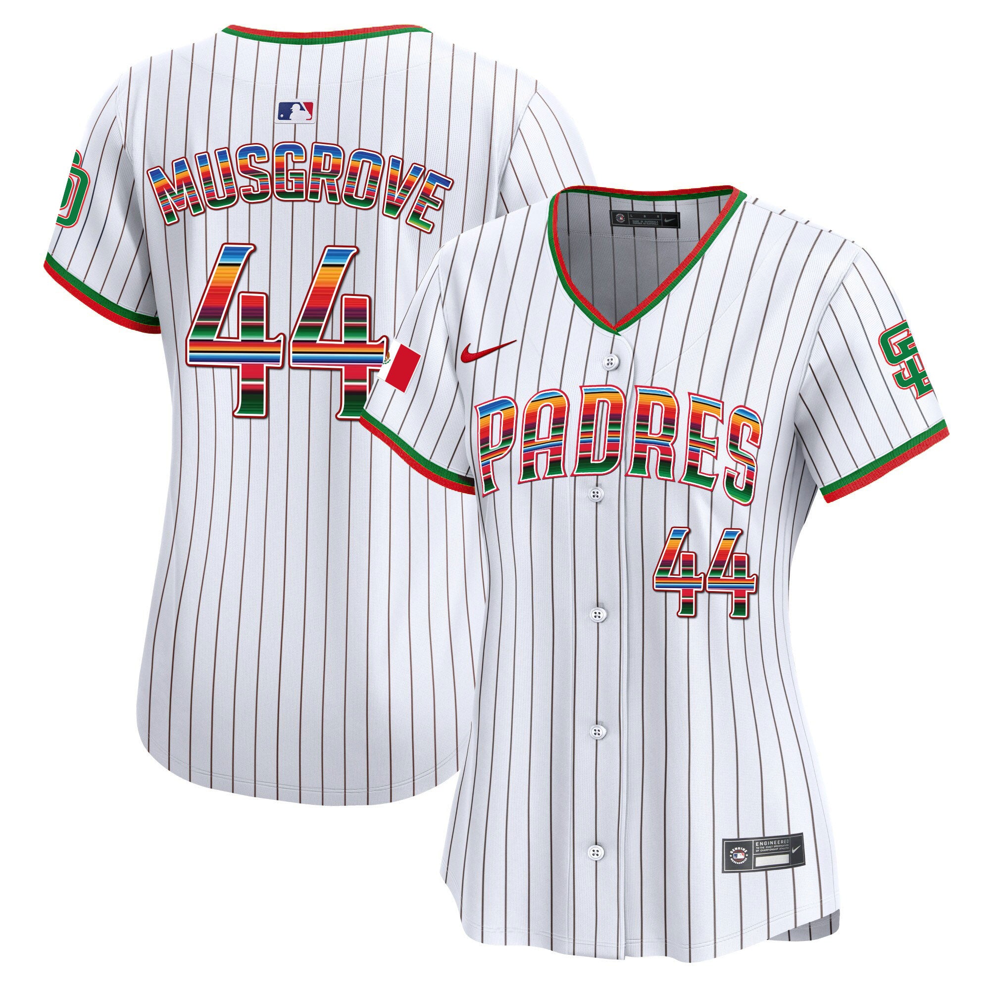 Women's San Diego Padres Mexico Premier Limited Jersey - All Stitched - Pinstripe, Joe Musgrove