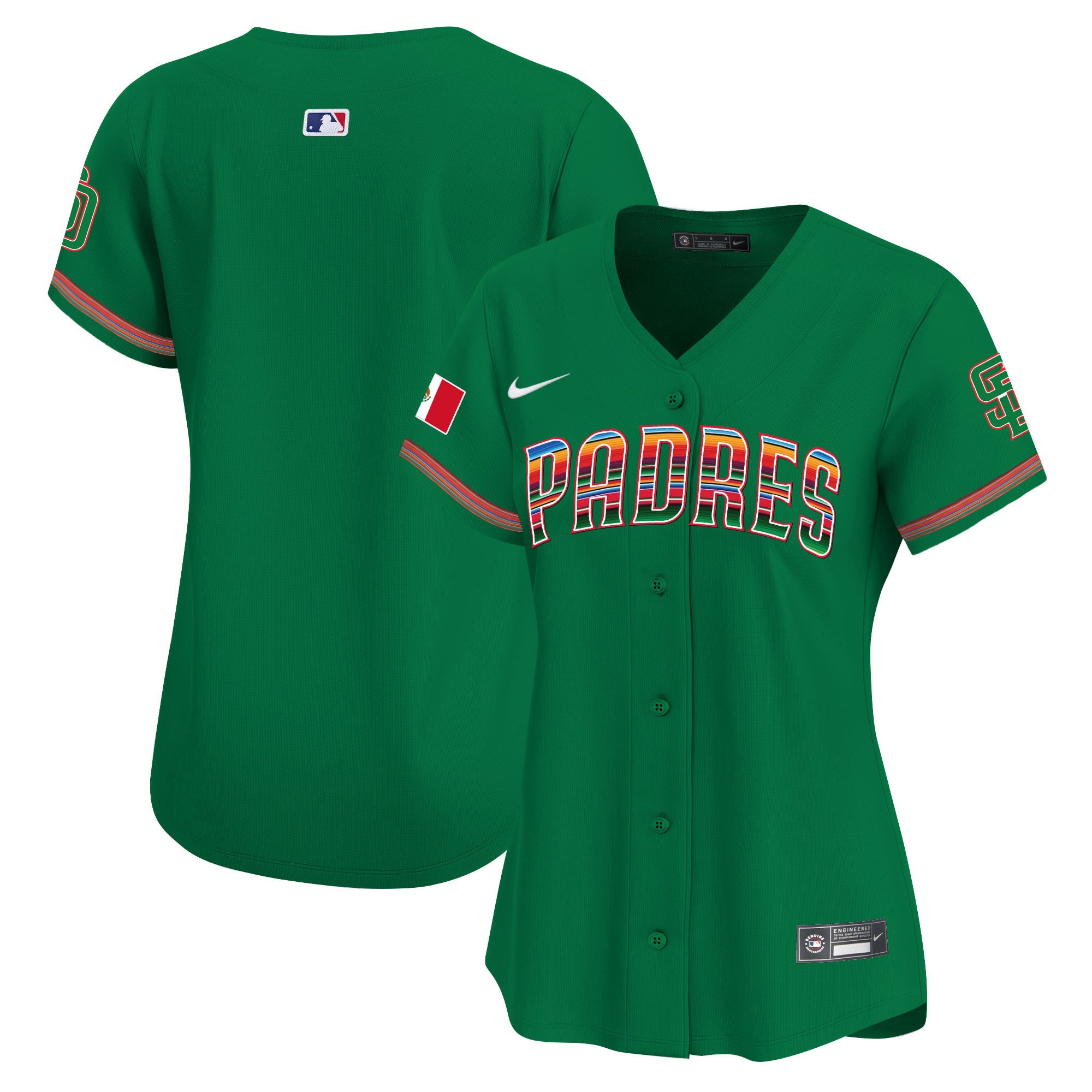 Women's San Diego Padres Mexico Premier Limited Jersey - All Stitched - Green, Team