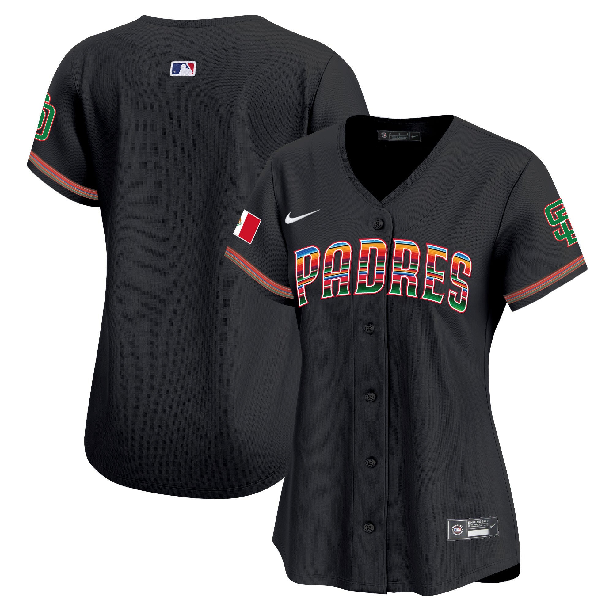 Women's San Diego Padres Mexico Premier Limited Jersey - All Stitched - Black, Team