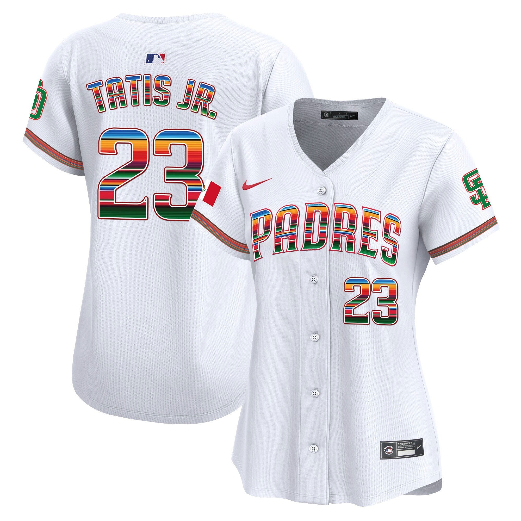 Women's San Diego Padres Mexico Premier Limited Jersey - All Stitched - White, Fernando Tatis Jr.