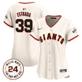 Women's San Francisco Giants 2024 Willie Mays Patch Vapor Premier Limited Jersey - All Stitched - Cream, Thairo Estrada