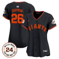 Women's San Francisco Giants 2024 Willie Mays Patch Vapor Premier Limited Jersey - All Stitched - Black, Matt Chapman