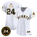 Women's San Francisco Giants 2024 Willie Mays Patch Vapor Premier Limited Jersey - All Stitched - White Gold, Willie Mays