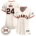 Women's San Francisco Giants 2024 Willie Mays Patch Vapor Premier Limited Jersey - All Stitched - Cream, Willie Mays