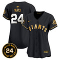 Women's San Francisco Giants 2024 Willie Mays Patch Vapor Premier Limited Jersey - All Stitched - Black Gold, Willie Mays