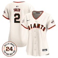 Women's San Francisco Giants 2024 Willie Mays Patch Vapor Premier Limited Jersey - All Stitched - Cream, Jorge Soler