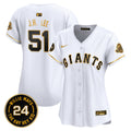 Women's San Francisco Giants 2024 Willie Mays Patch Vapor Premier Limited Jersey - All Stitched - White Gold, Jung Hoo Lee