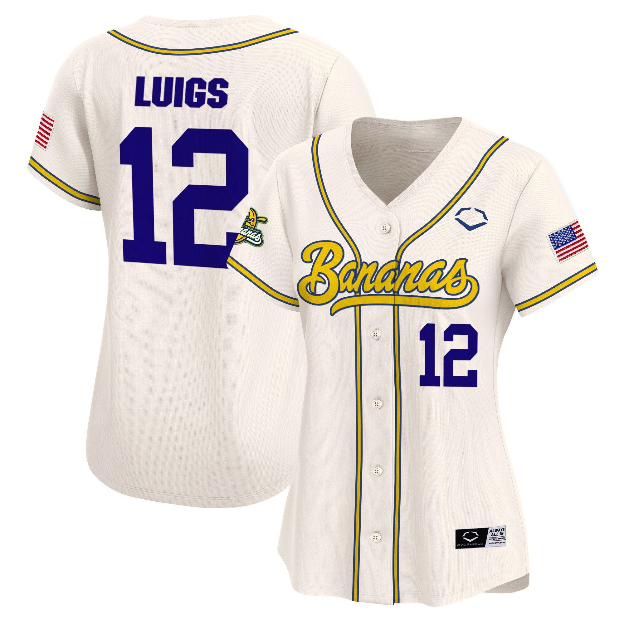 Women's Savannah Bananas Vapor Premier Limited Jersey - All stitched - Cream, Kyle Luigs