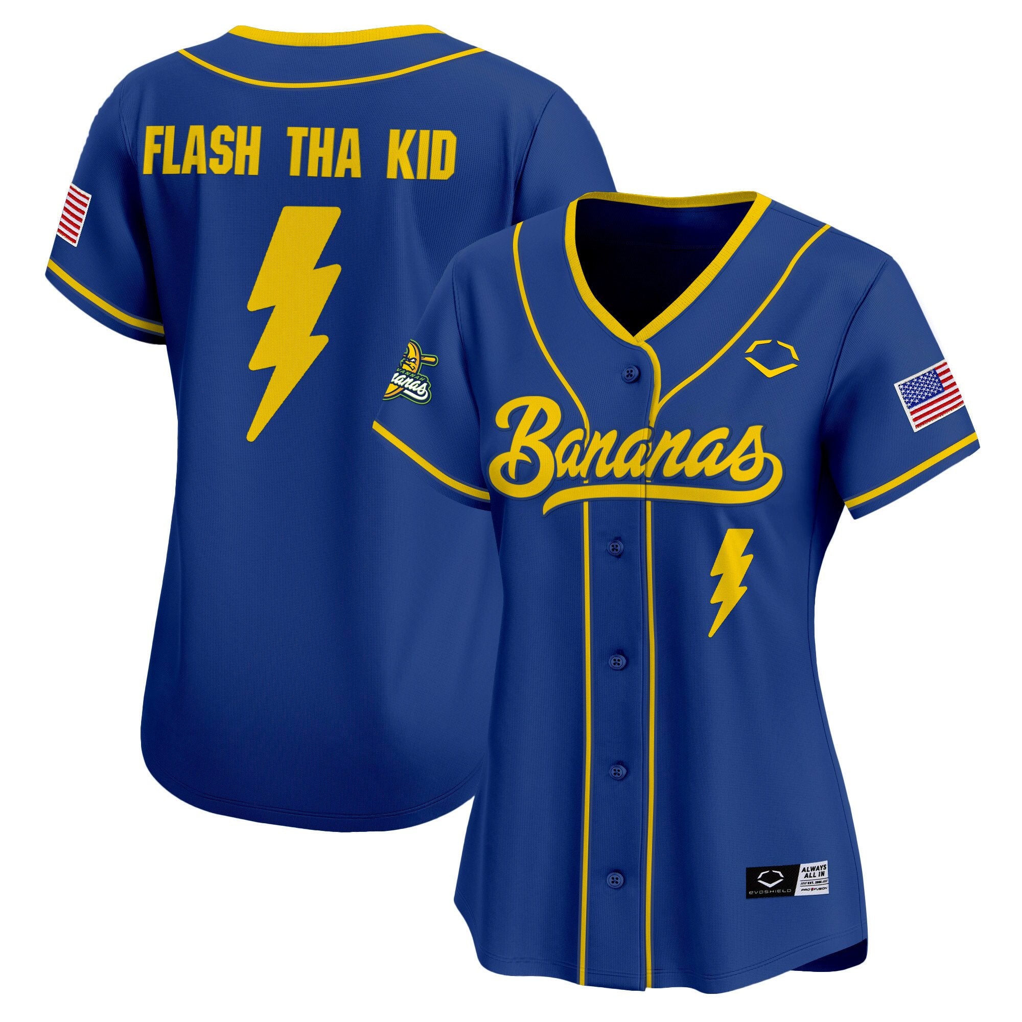 Women's Savannah Bananas Vapor Premier Limited Jersey - All stitched - Royal, Malachi Mitchell