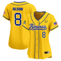 Women's Savannah Bananas Vapor Premier Limited Jersey - All stitched - Yellow, Jackson Olson
