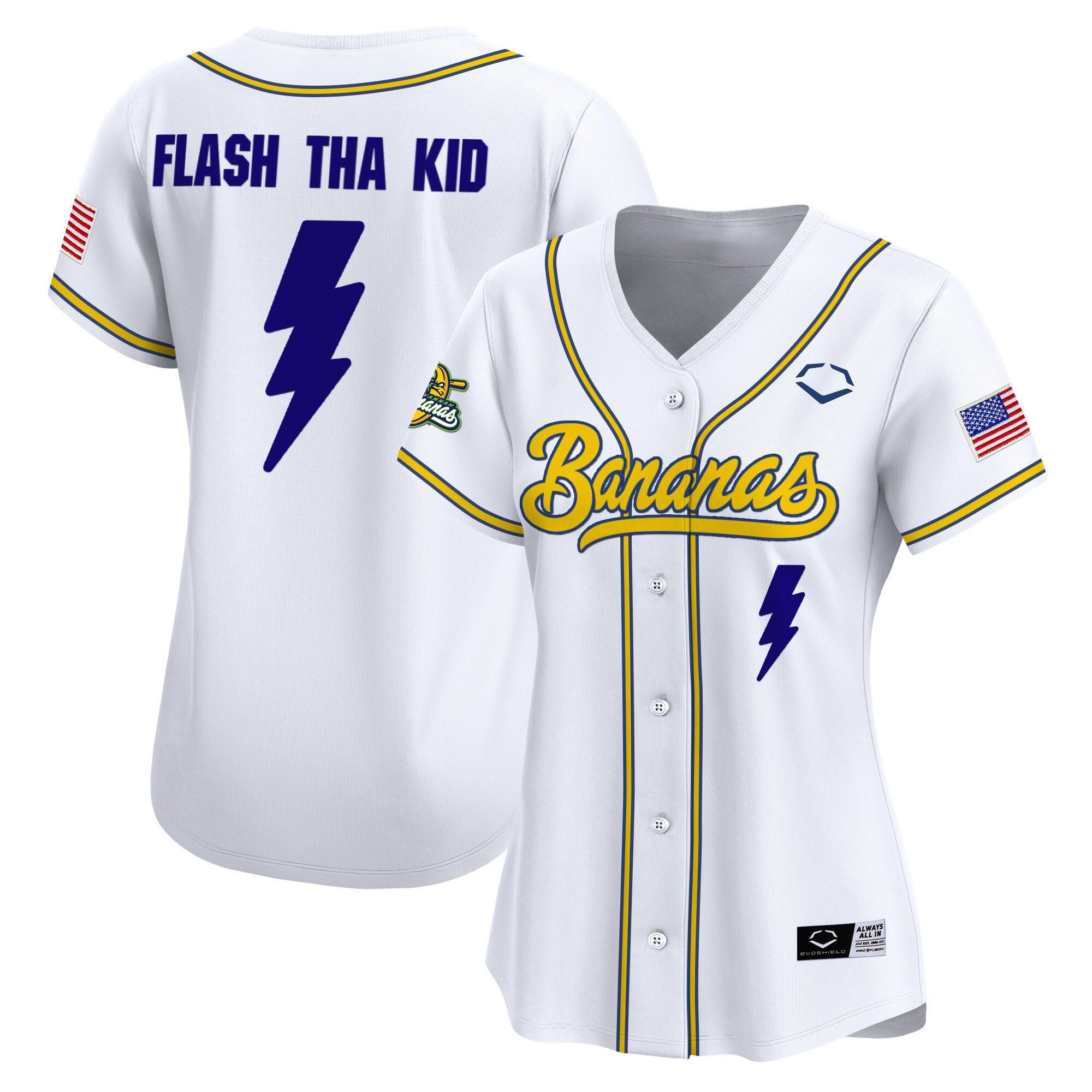 Women's Savannah Bananas Vapor Premier Limited Jersey - All stitched - White, Malachi Mitchell