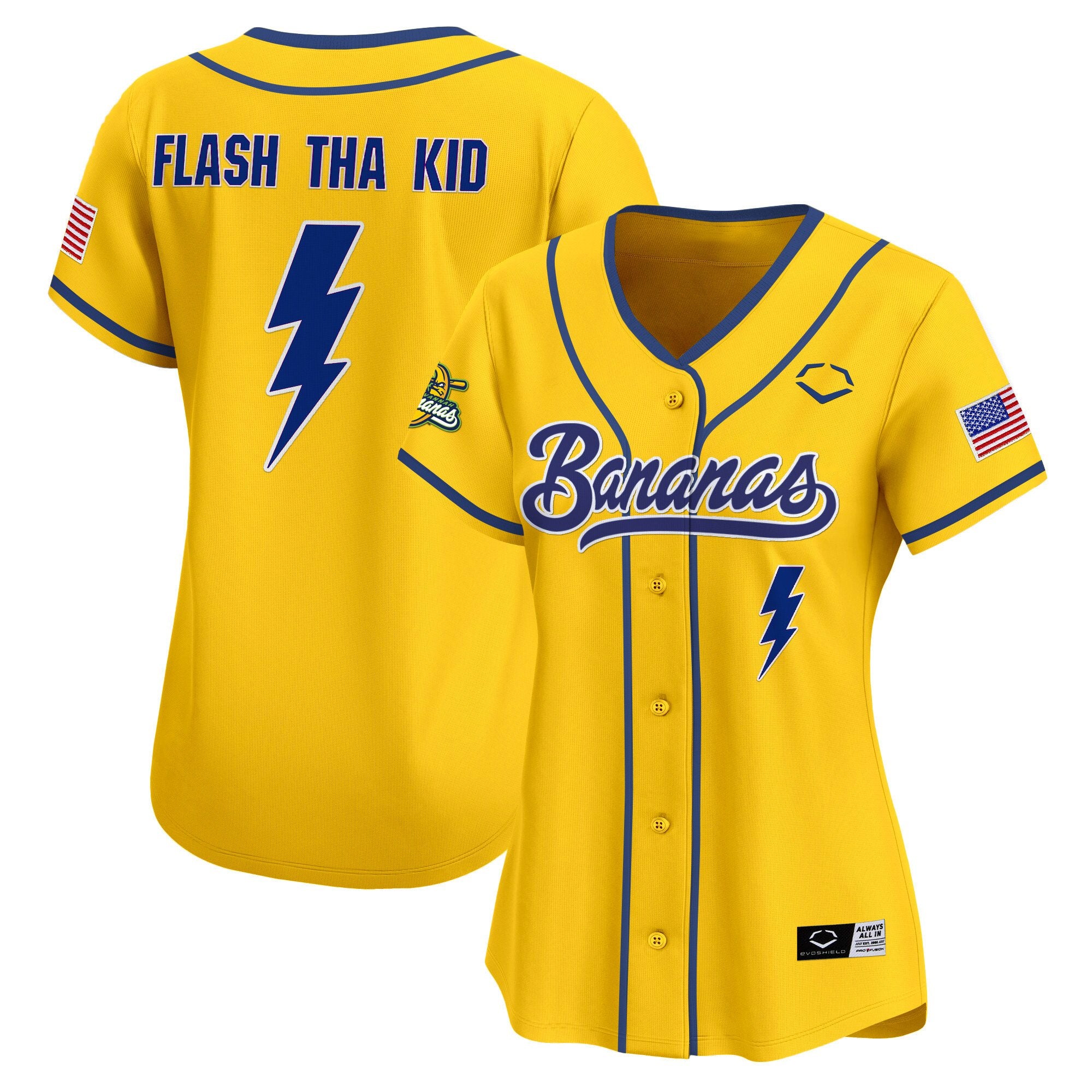 Women's Savannah Bananas Vapor Premier Limited Jersey - All stitched - Yellow, Malachi Mitchell