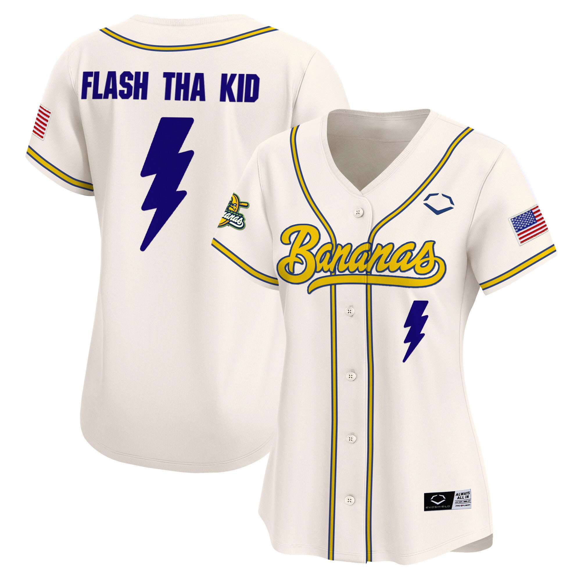 Women's Savannah Bananas Vapor Premier Limited Jersey - All stitched - Cream, Malachi Mitchell