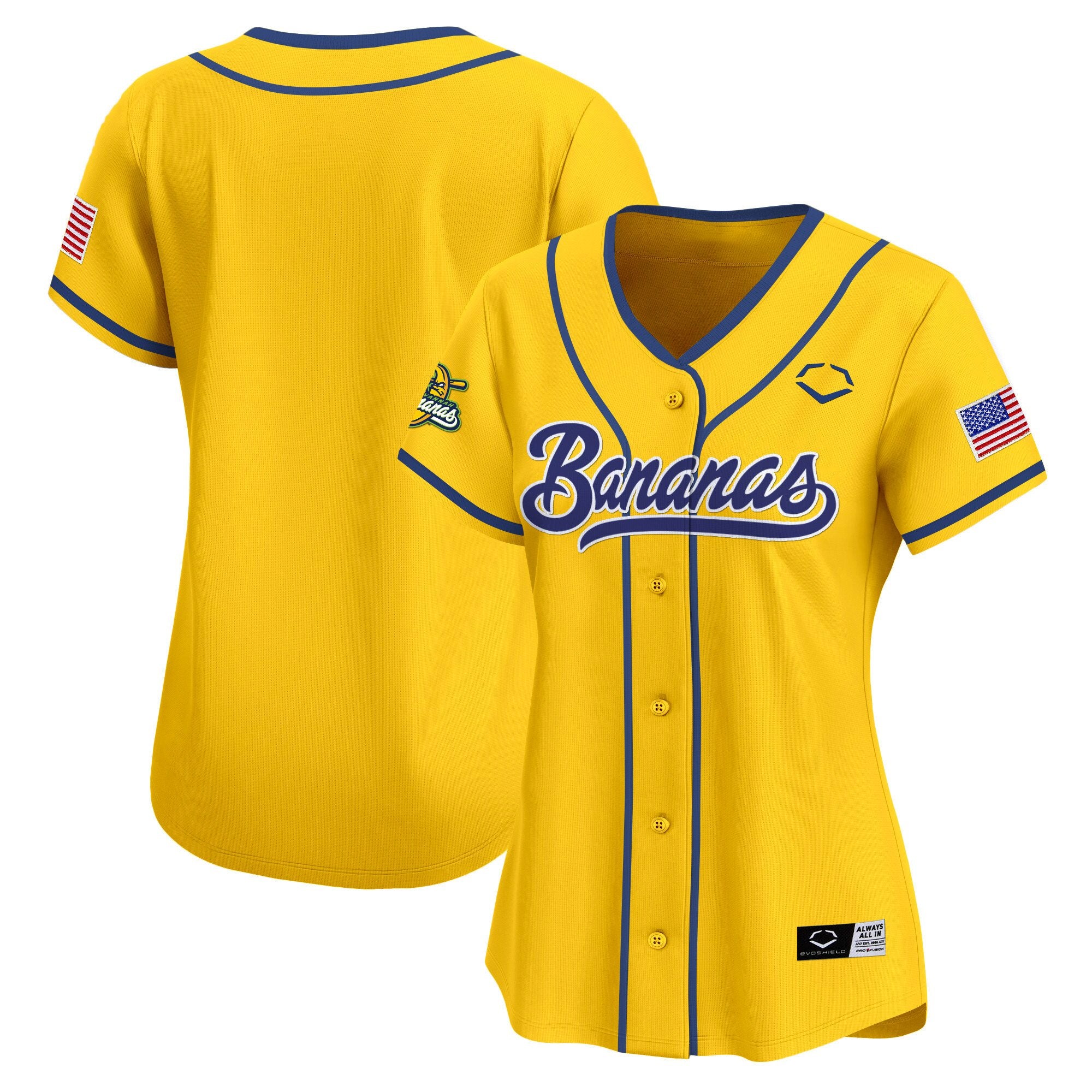 Women's Savannah Bananas Vapor Premier Limited Jersey - All stitched - Yellow, Team