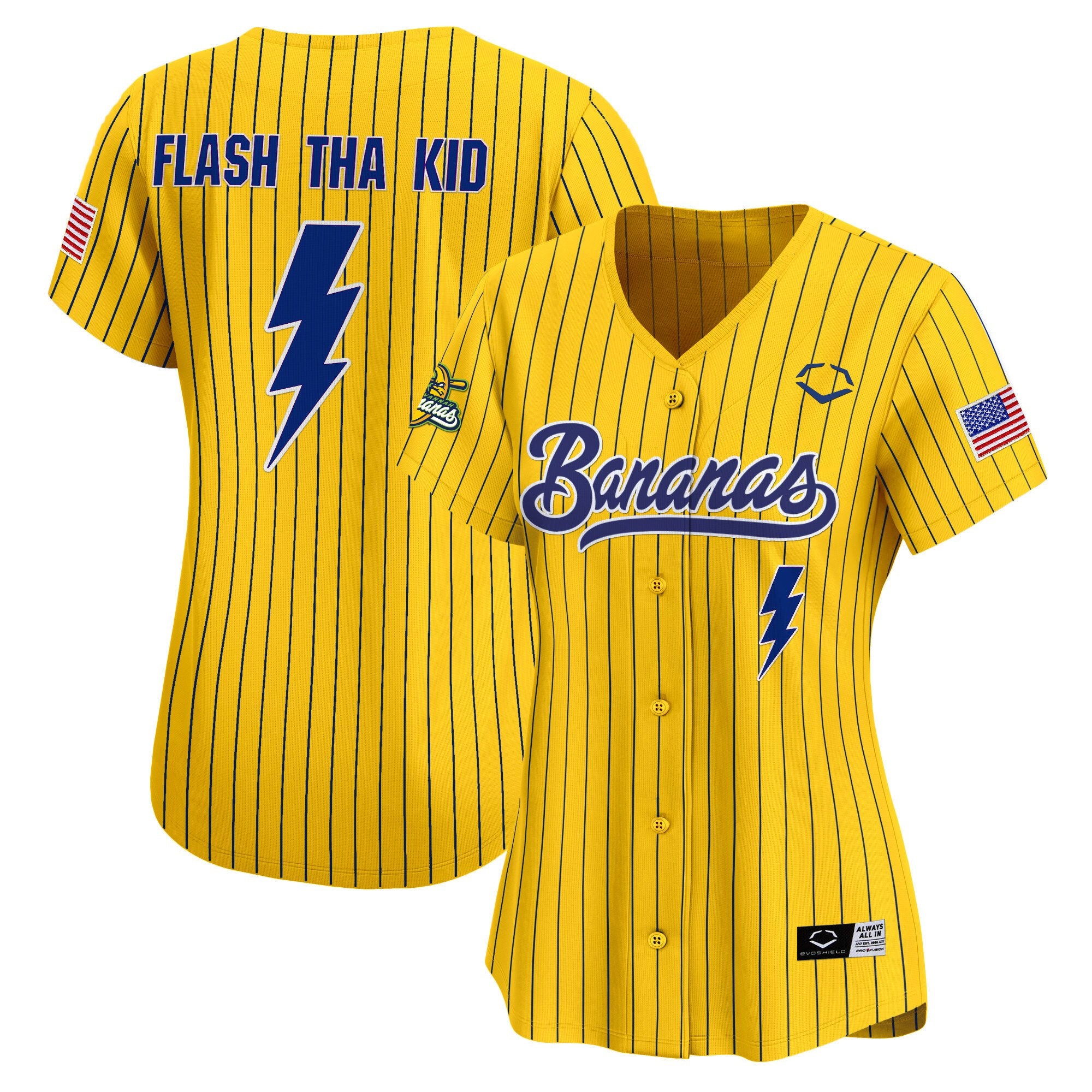 Women's Savannah Bananas Vapor Premier Limited Jersey - All stitched - Pinstripe, Malachi Mitchell