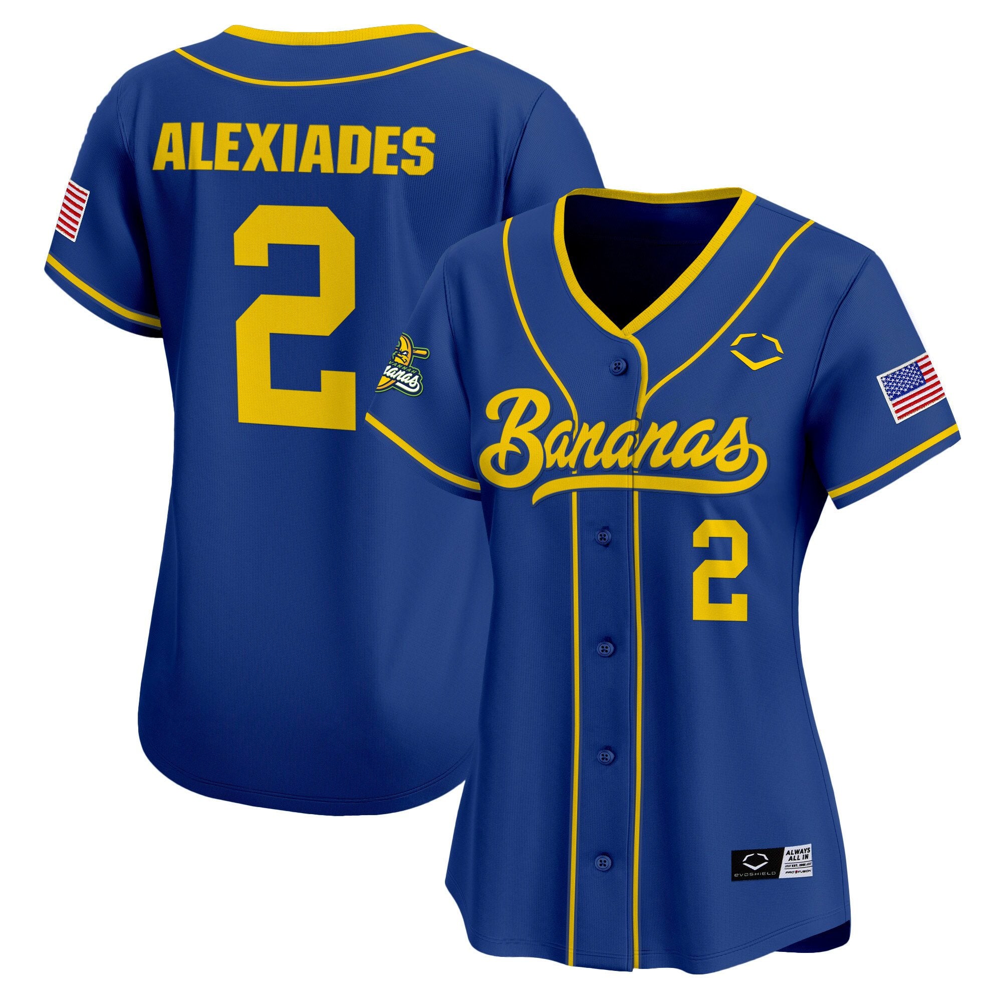 Women's Savannah Bananas Vapor Premier Limited Jersey - All stitched - Royal, Reese Alexiades