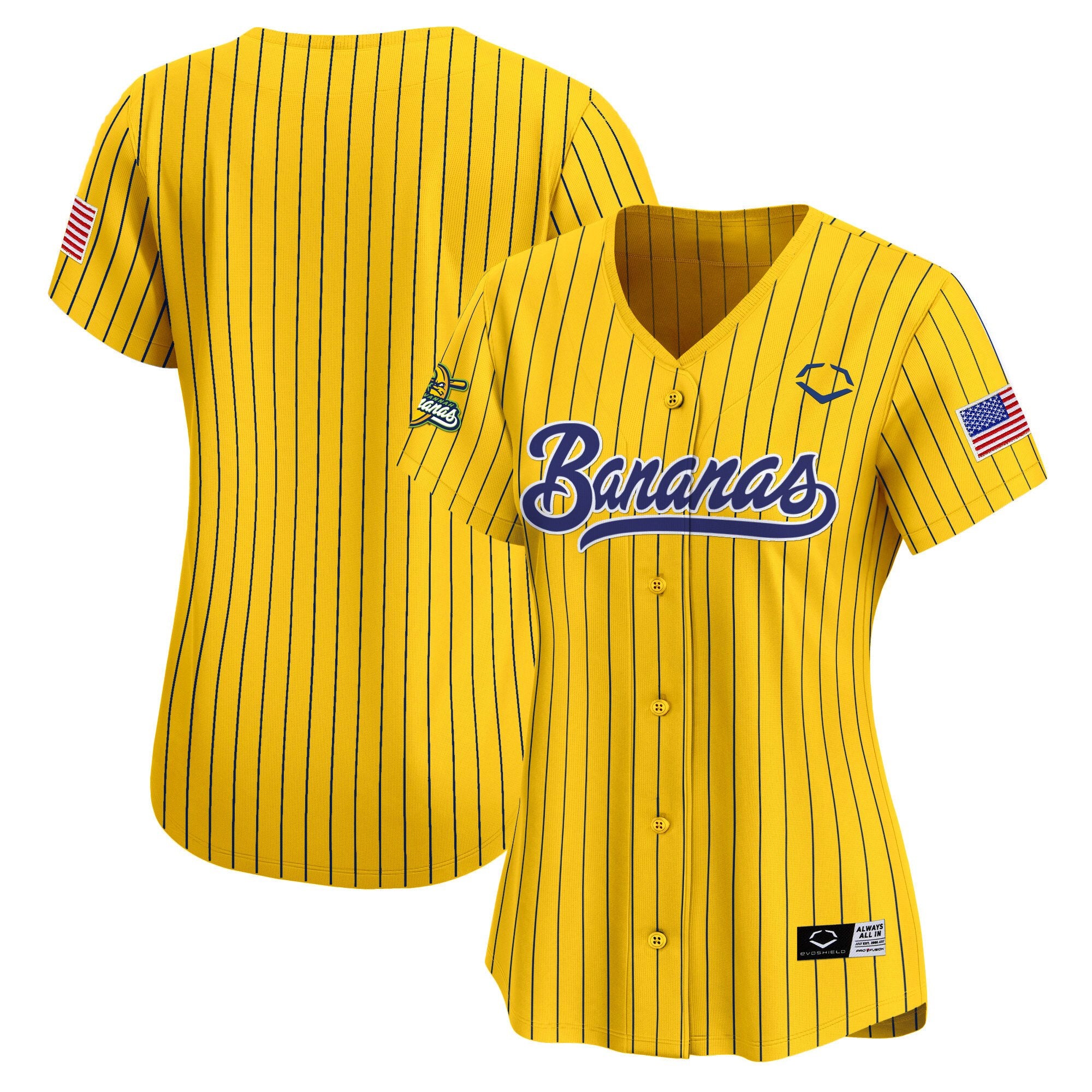 Women's Savannah Bananas Vapor Premier Limited Jersey - All stitched - Pinstripe, Team