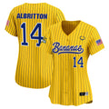 Women's Savannah Bananas Vapor Premier Limited Jersey - All stitched - Pinstripe, Dakota Albritton