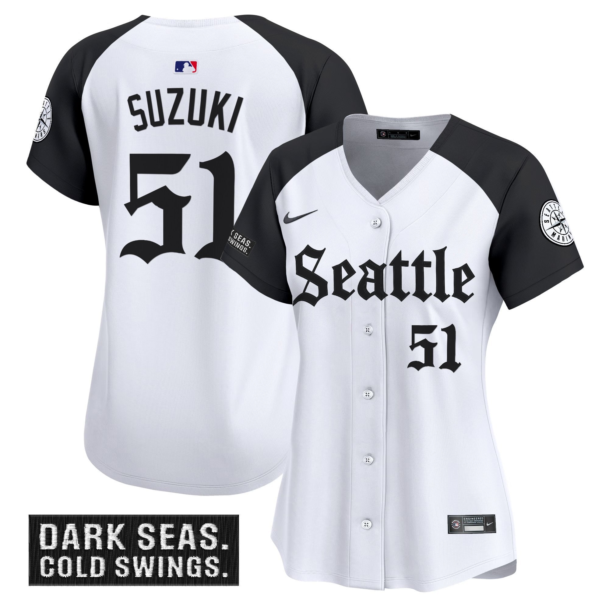 Women's Seattle Mariners 'Deep Sea Gothic Edition' Vapor Premier Limited Jersey - All Stitched - Alternate, Ichiro Suzuki