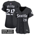 Women's Seattle Mariners 'Deep Sea Gothic Edition' Vapor Premier Limited Jersey - All Stitched - Pinstripe, Cal Raleigh