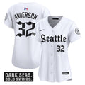 Women's Seattle Mariners 'Deep Sea Gothic Edition' Vapor Premier Limited Jersey - All Stitched - White, Kade Anderson