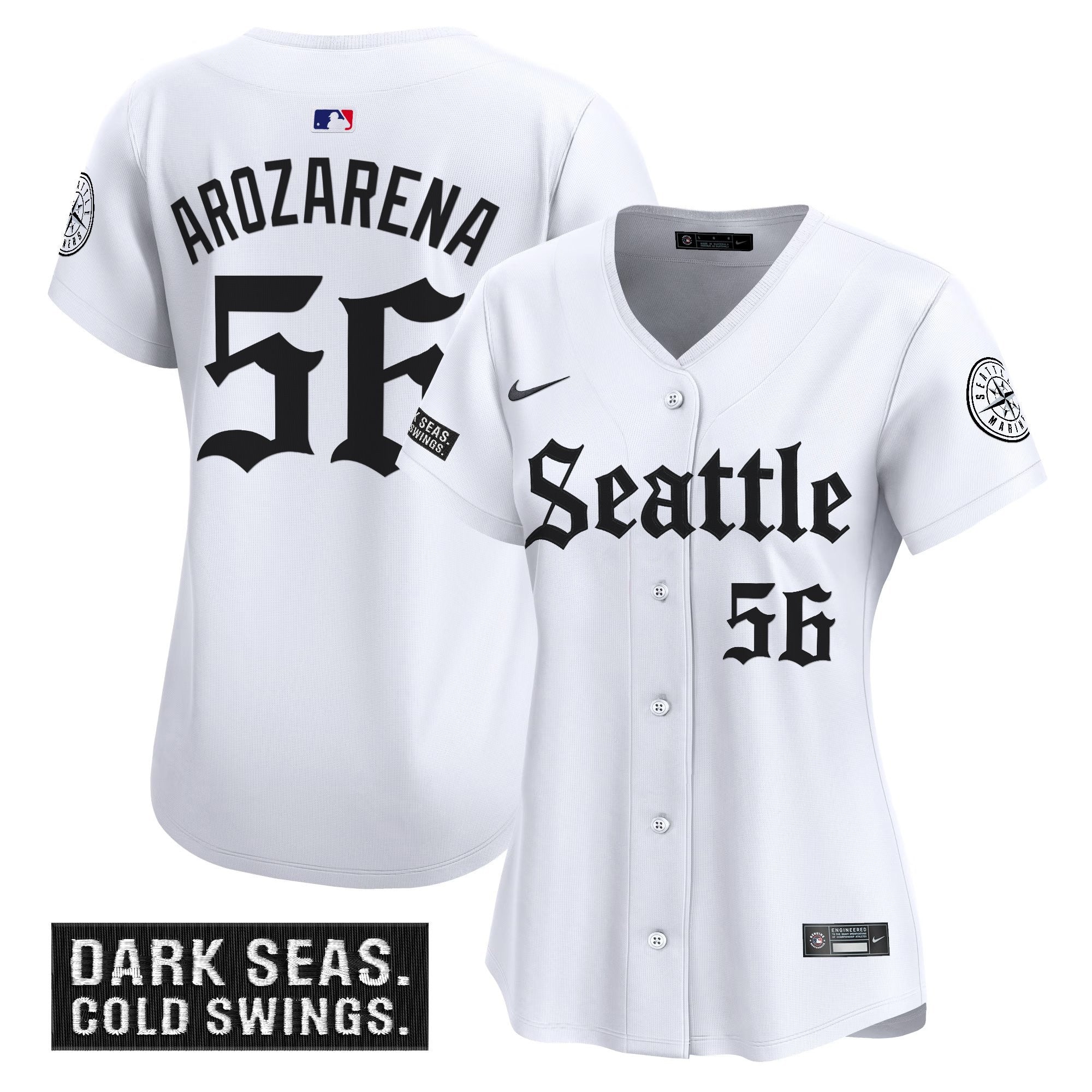 Women's Seattle Mariners 'Deep Sea Gothic Edition' Vapor Premier Limited Jersey - All Stitched - White, Randy Arozarena