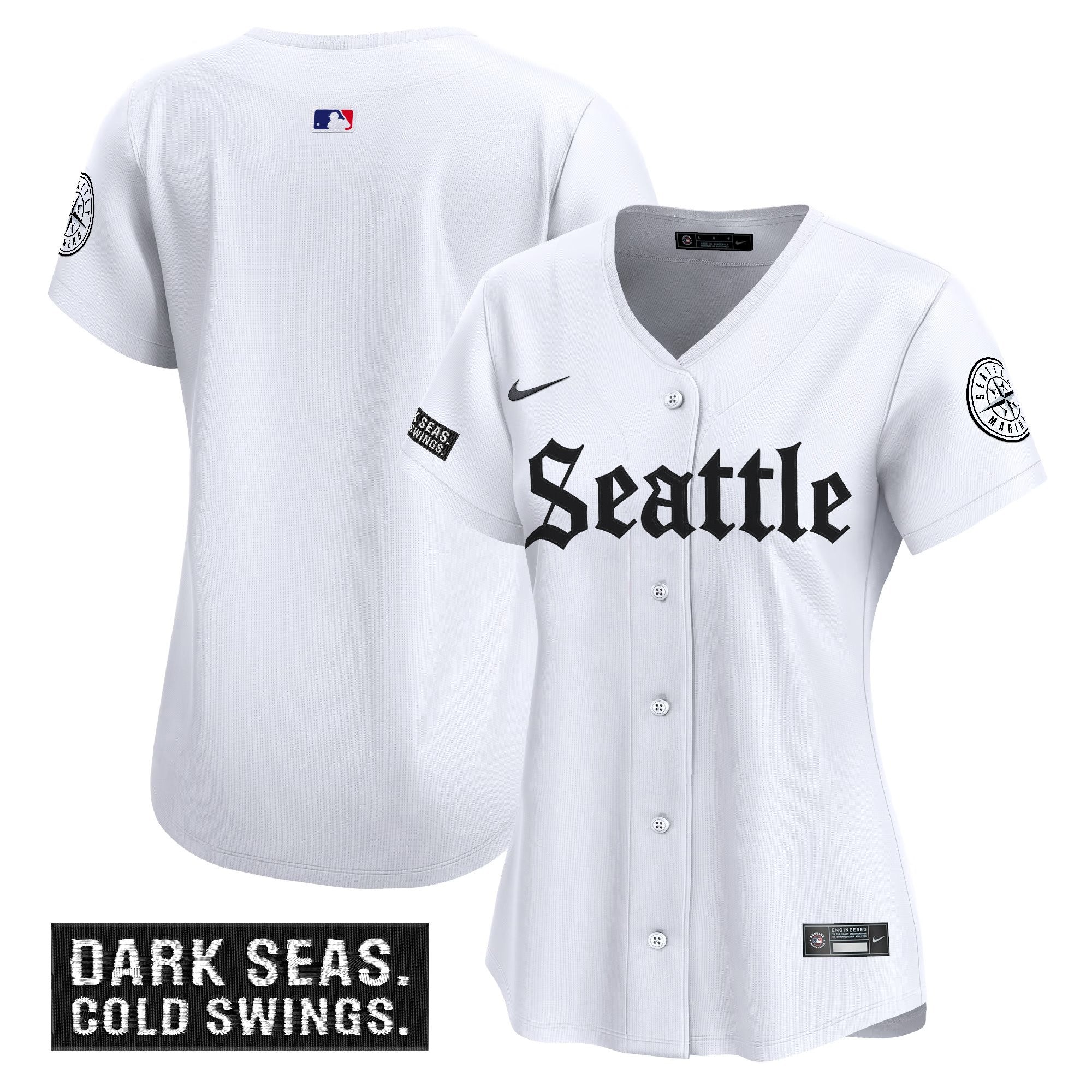 Women's Seattle Mariners 'Deep Sea Gothic Edition' Vapor Premier Limited Jersey - All Stitched - White, Team