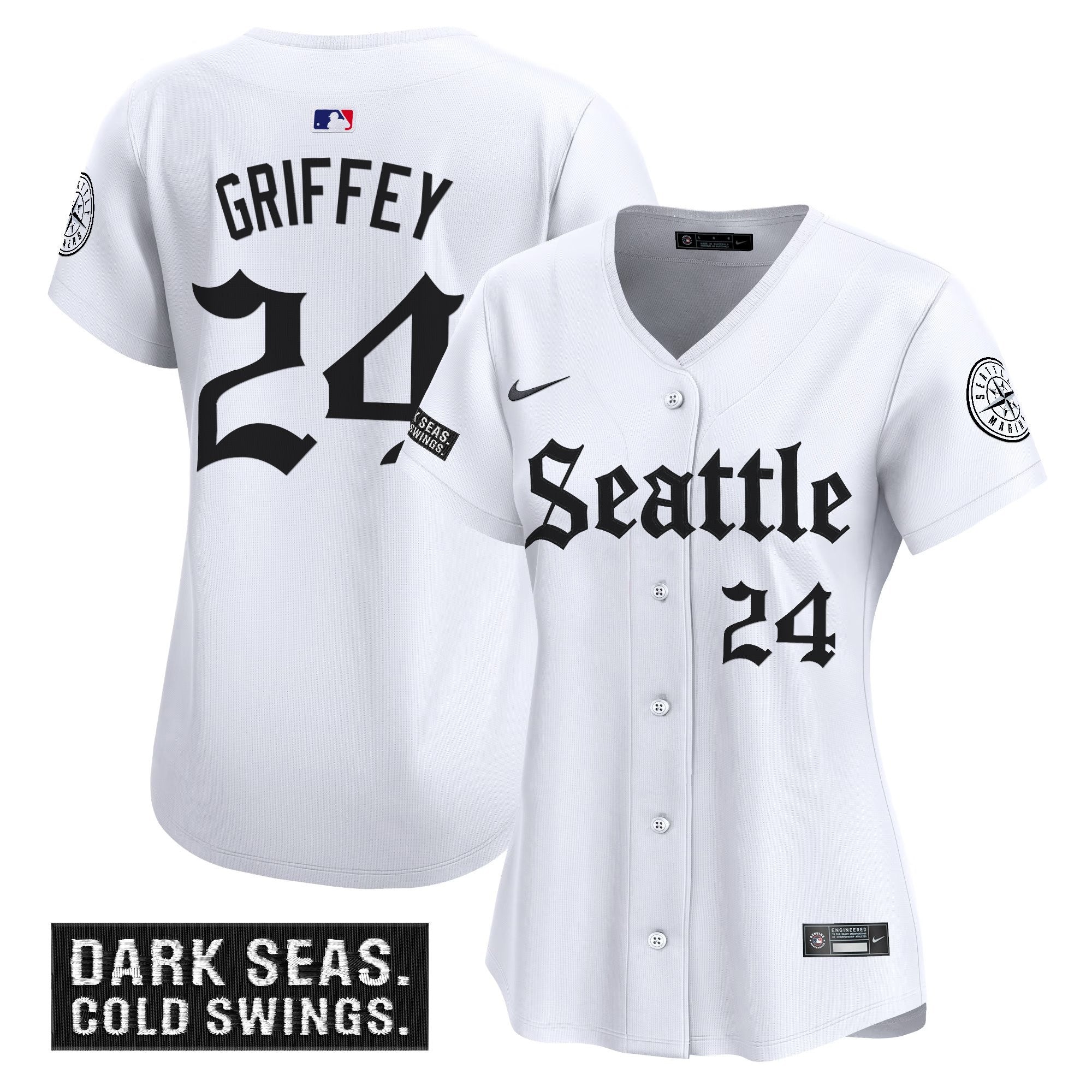Women's Seattle Mariners 'Deep Sea Gothic Edition' Vapor Premier Limited Jersey - All Stitched - White, Ken Griffey Jr.