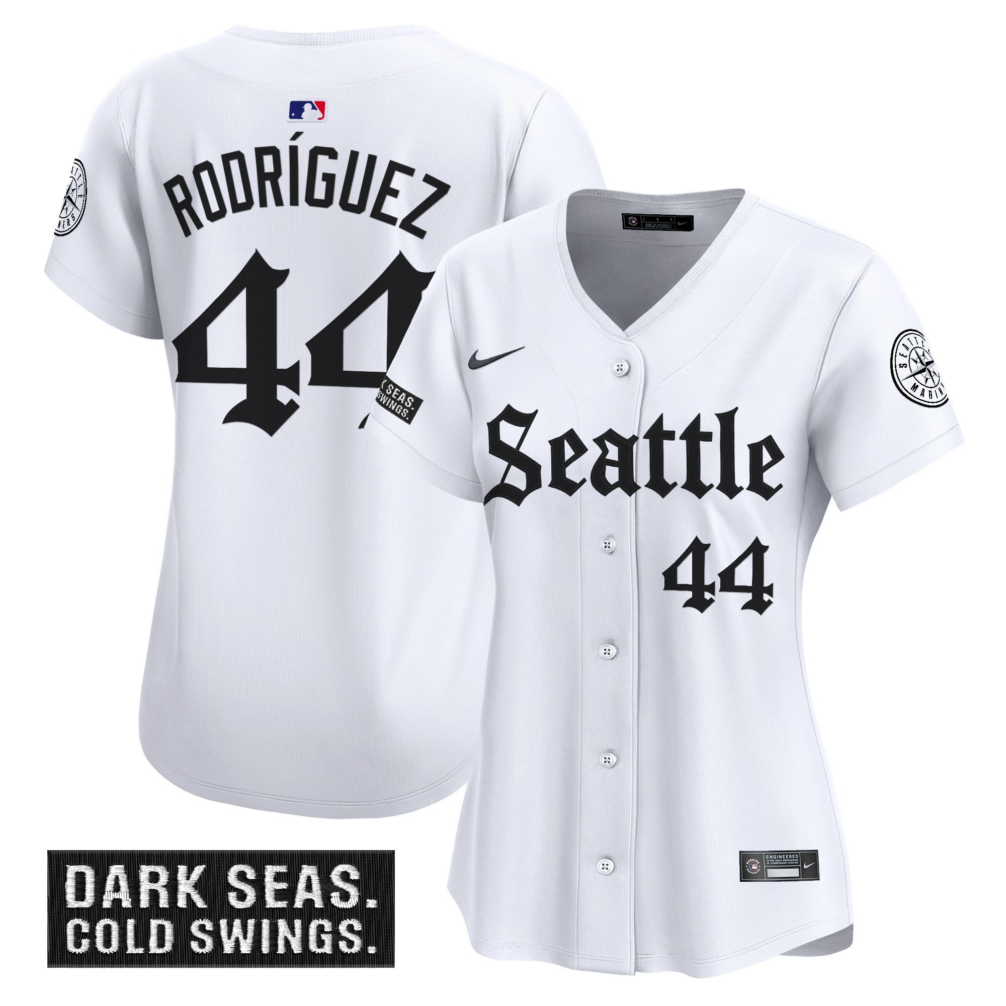 Women's Seattle Mariners 'Deep Sea Gothic Edition' Vapor Premier Limited Jersey - All Stitched - White, Julio RodrÃ­guez