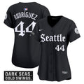 Women's Seattle Mariners 'Deep Sea Gothic Edition' Vapor Premier Limited Jersey - All Stitched - Black, Julio RodrÃ­guez