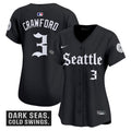 Women's Seattle Mariners 'Deep Sea Gothic Edition' Vapor Premier Limited Jersey - All Stitched - Black, J.P. Crawford