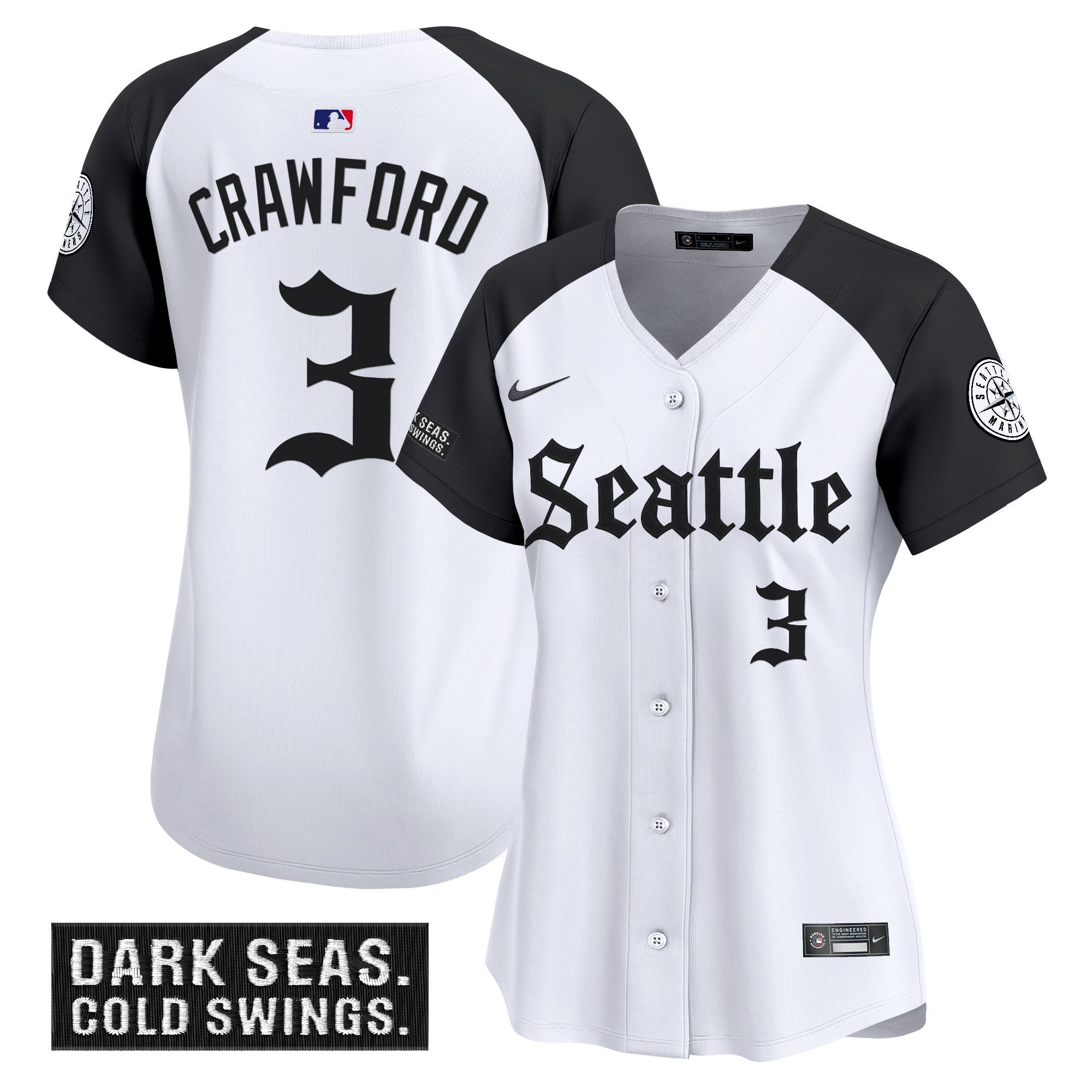 Women's Seattle Mariners 'Deep Sea Gothic Edition' Vapor Premier Limited Jersey - All Stitched - Alternate, J.P. Crawford