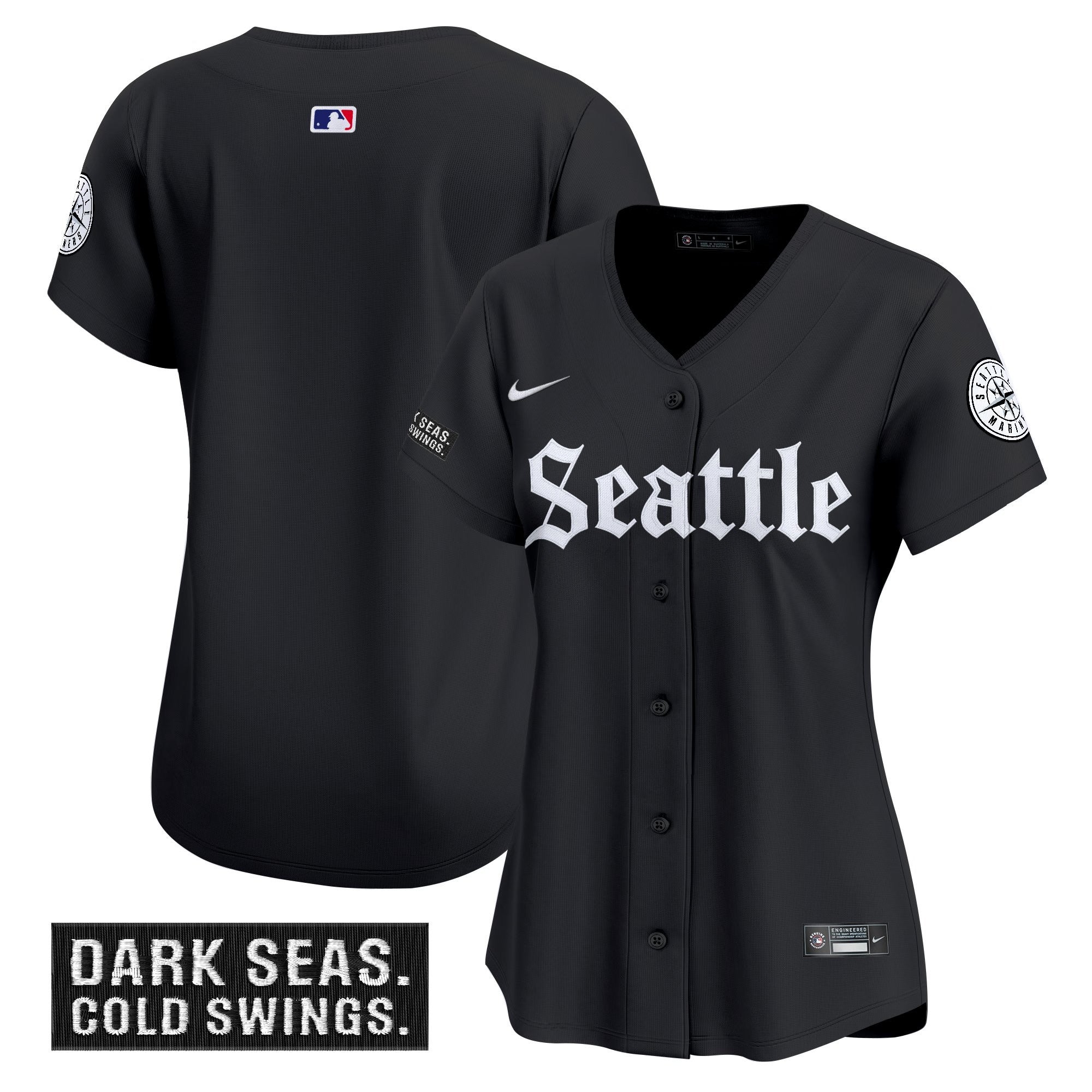 Women's Seattle Mariners 'Deep Sea Gothic Edition' Vapor Premier Limited Jersey - All Stitched - Black, Team