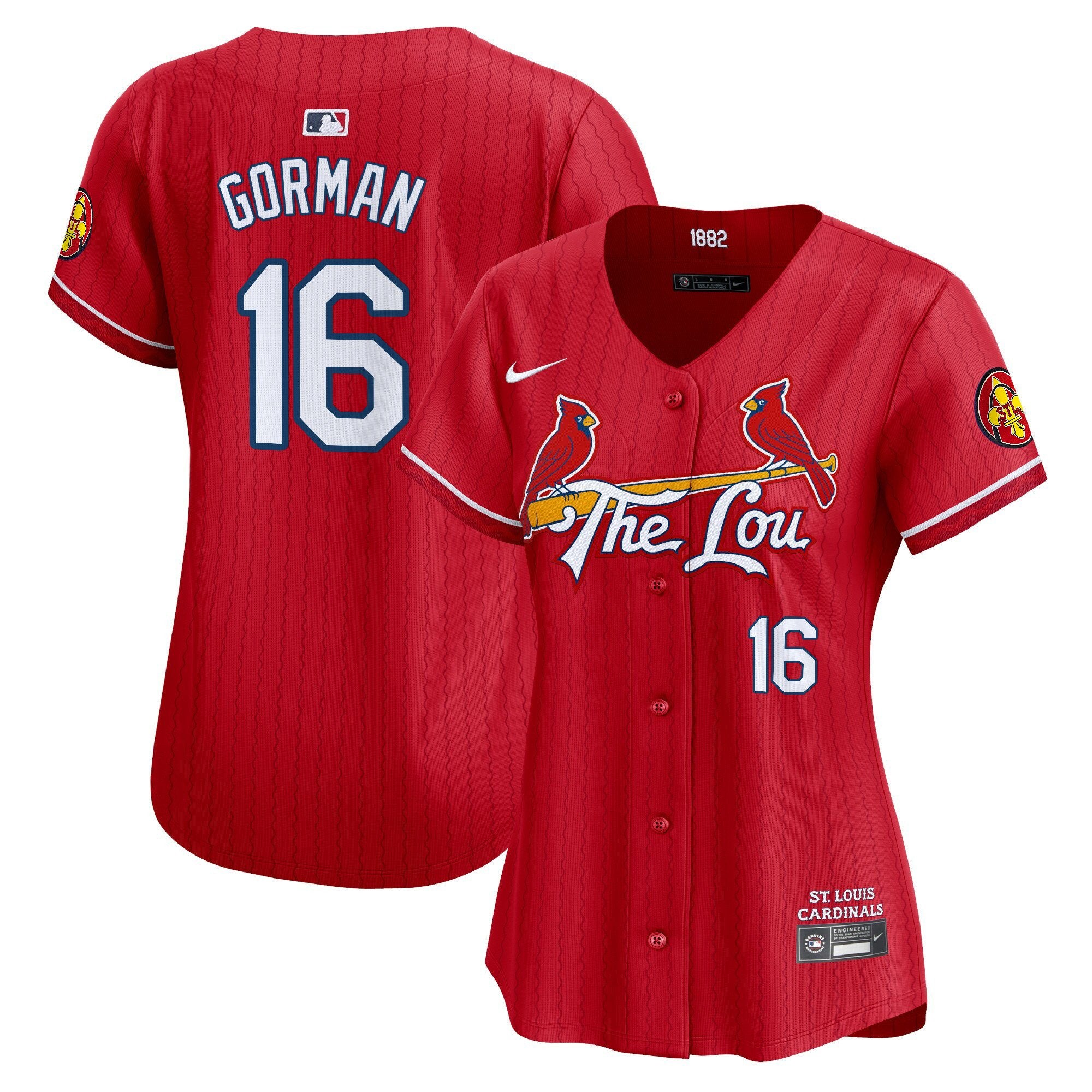 Women's St. Louis Cardinals 2024 City Connect Vapor Premier Limited Jersey - All Stitched - Red, Nolan Gorman
