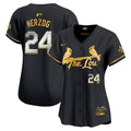 Women's St. Louis Cardinals 2024 City Connect Vapor Premier Limited Jersey - All Stitched - Black Gold, Whitey Herzog
