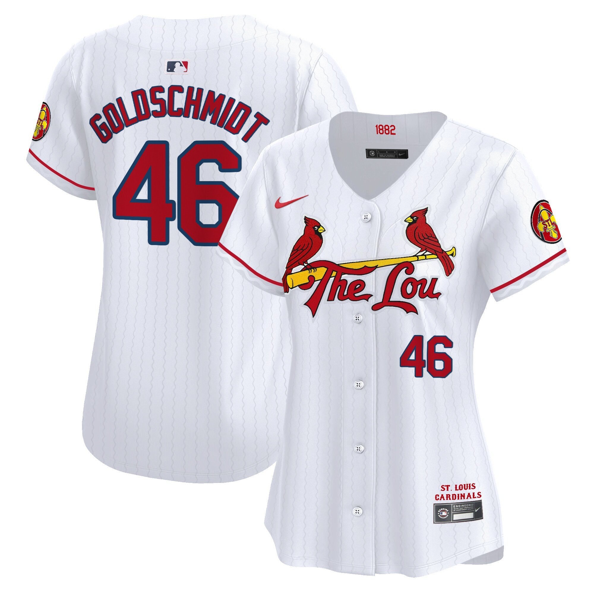 Women's St. Louis Cardinals 2024 City Connect Vapor Premier Limited Jersey - All Stitched - White, Paul Goldschmidt