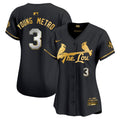 Women's St. Louis Cardinals 2024 City Connect Vapor Premier Limited Jersey - All Stitched - Black Gold, Metro Boomin