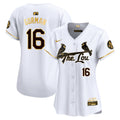 Women's St. Louis Cardinals 2024 City Connect Vapor Premier Limited Jersey - All Stitched - White Gold, Nolan Gorman