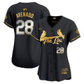 Women's St. Louis Cardinals 2024 City Connect Vapor Premier Limited Jersey - All Stitched - Black Gold, Nolan Arenado
