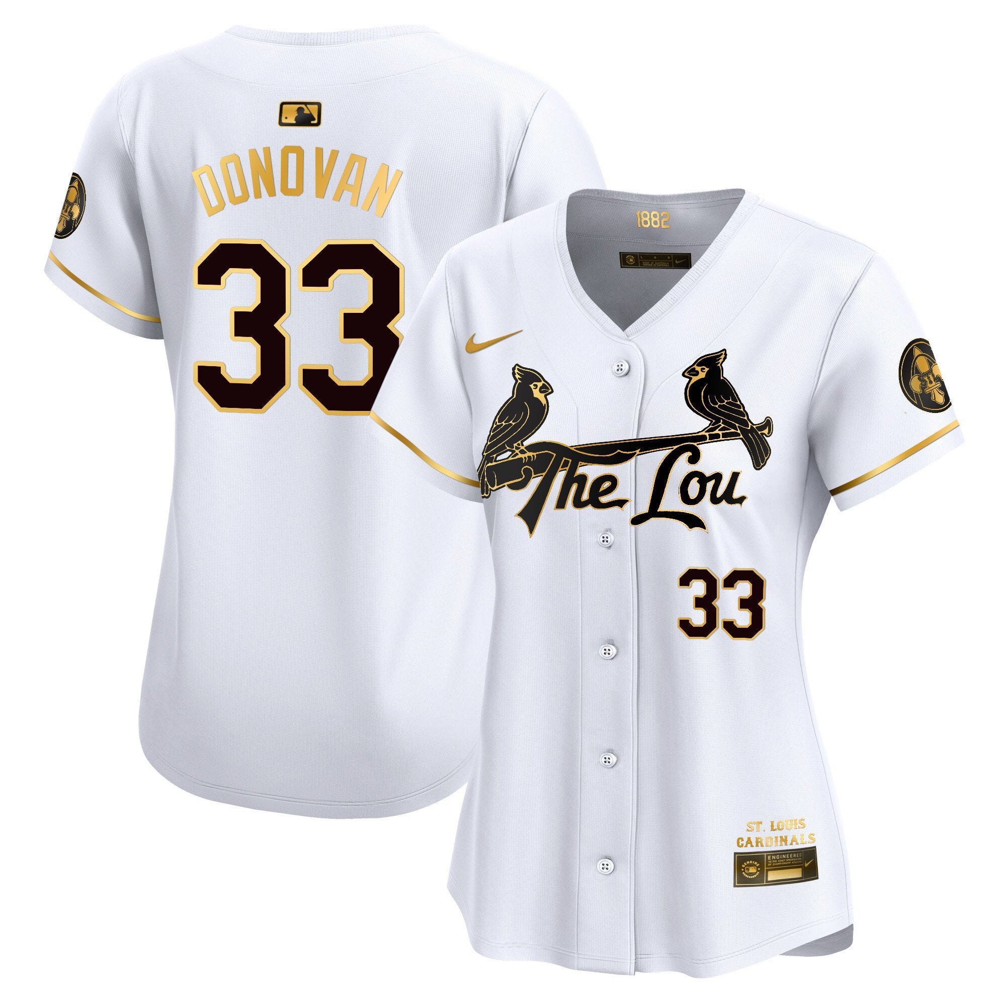 Women's St. Louis Cardinals 2024 City Connect Vapor Premier Limited Jersey - All Stitched - White Gold, Brendan Donovan