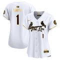 Women's St. Louis Cardinals 2024 City Connect Vapor Premier Limited Jersey - All Stitched - White Gold, Ozzie Smith