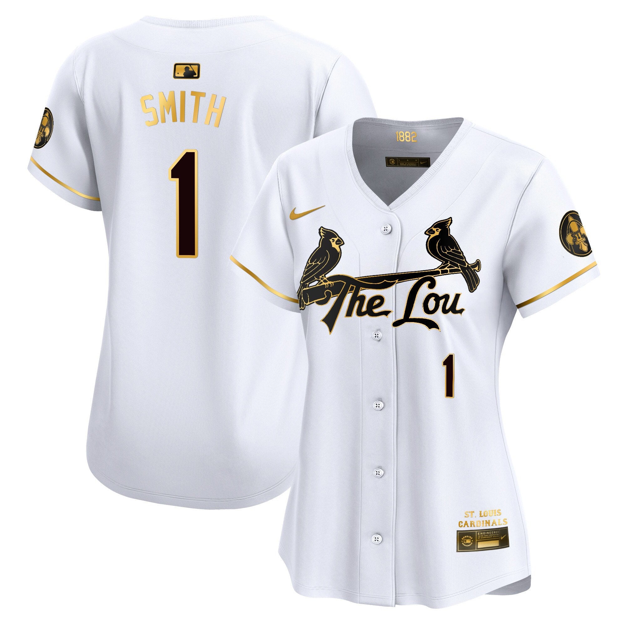 Women's St. Louis Cardinals 2024 City Connect Vapor Premier Limited Jersey - All Stitched - White Gold, Ozzie Smith