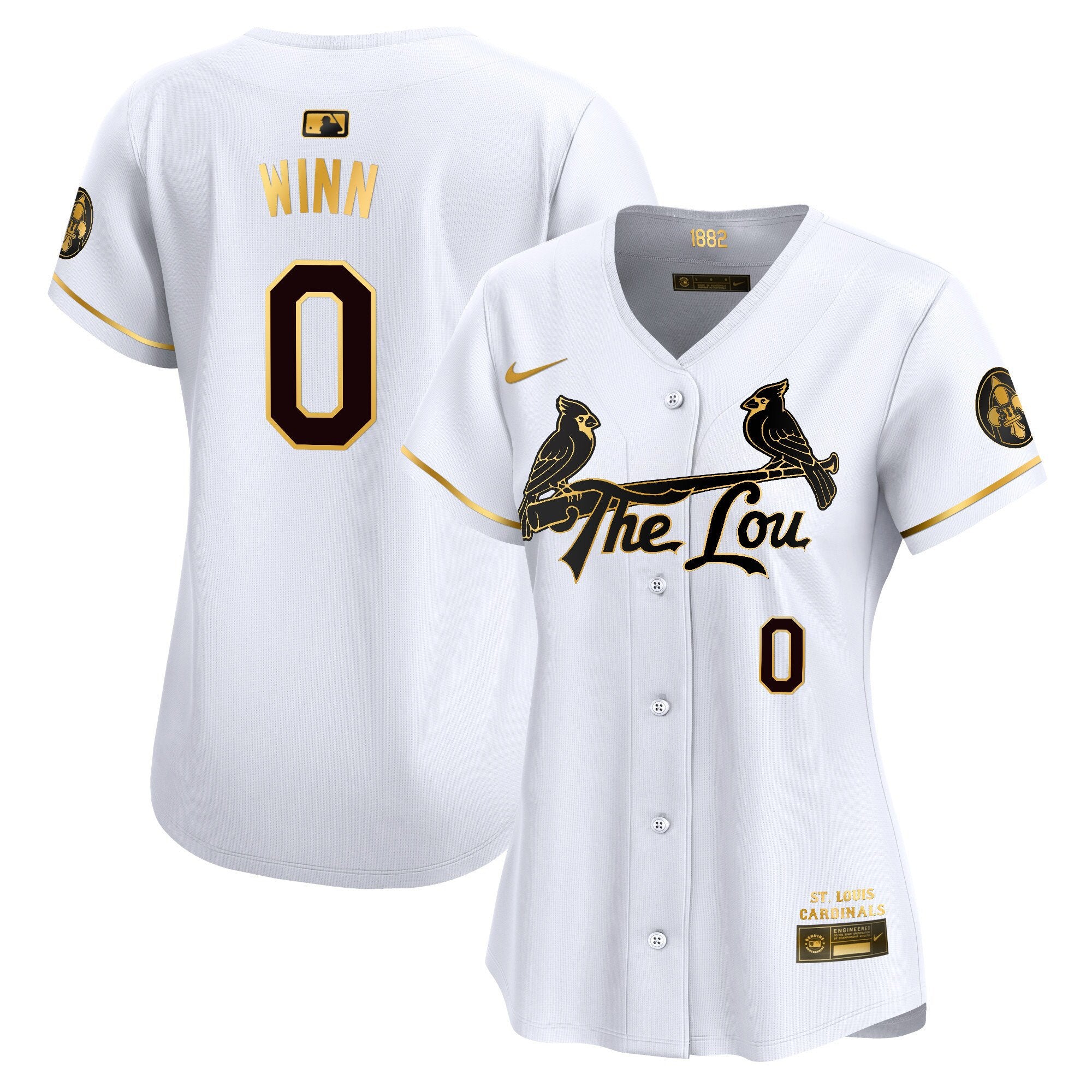 Women's St. Louis Cardinals 2024 City Connect Vapor Premier Limited Jersey - All Stitched - White Gold, Masyn Winn