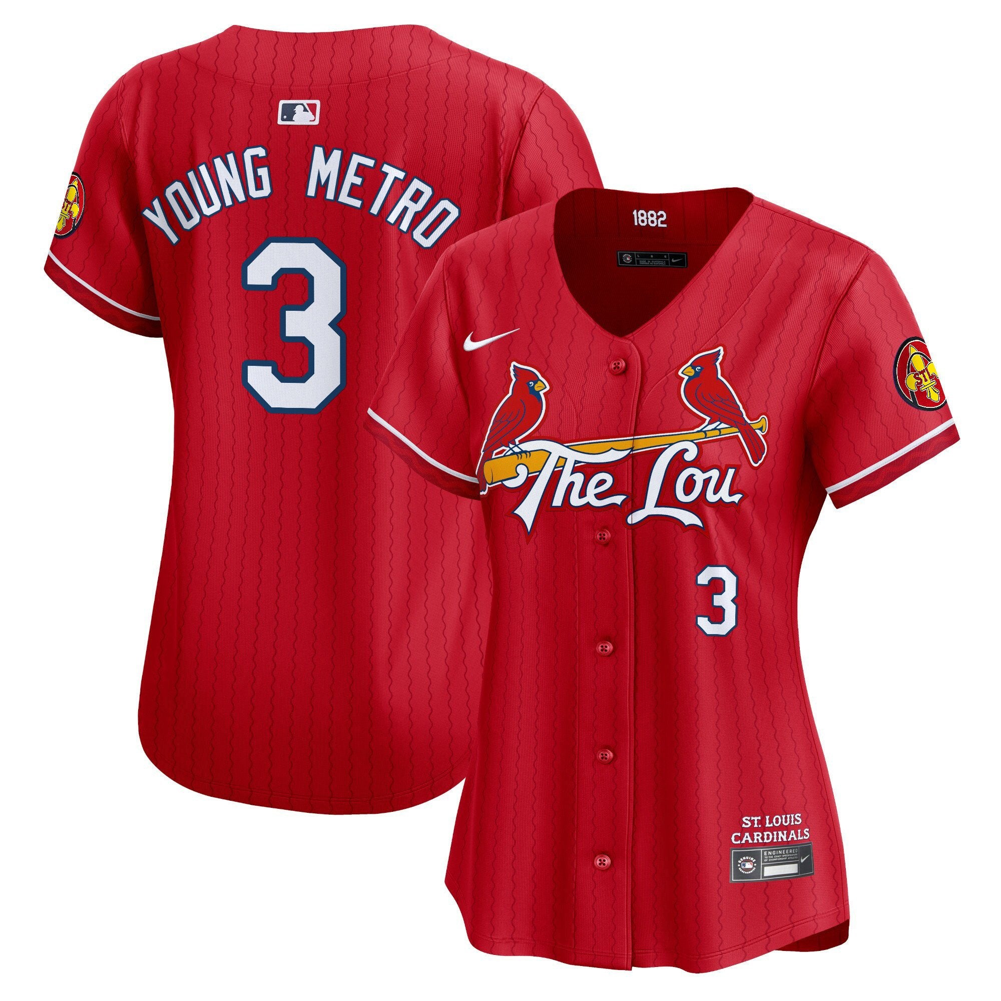 Women's St. Louis Cardinals 2024 City Connect Vapor Premier Limited Jersey - All Stitched - Red, Metro Boomin