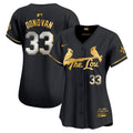 Women's St. Louis Cardinals 2024 City Connect Vapor Premier Limited Jersey - All Stitched - Black Gold, Brendan Donovan