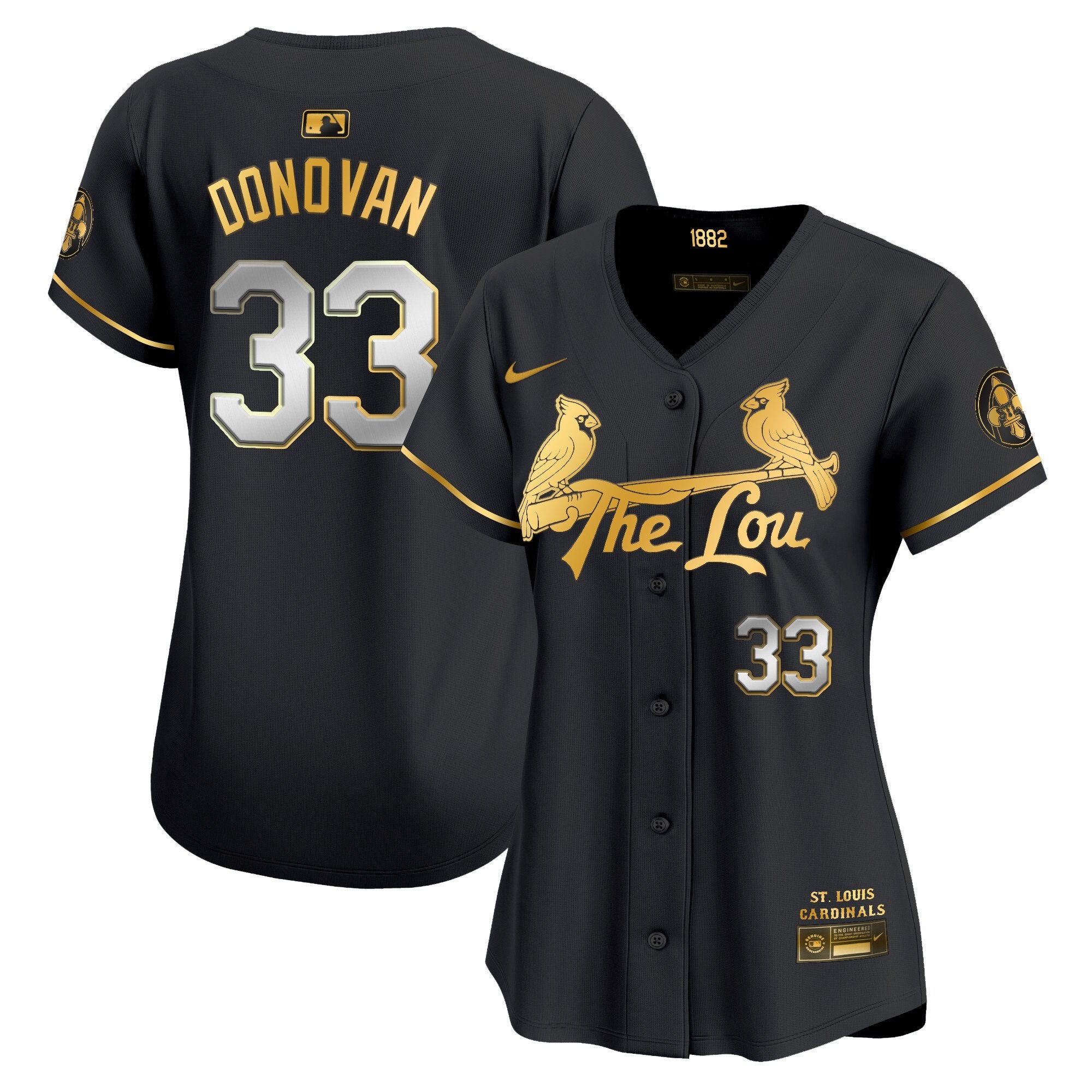 Women's St. Louis Cardinals 2024 City Connect Vapor Premier Limited Jersey - All Stitched - Black Gold, Brendan Donovan