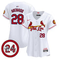 Women's St. Louis Cardinals 2024 City Connect Whitey Herzog Patch Vapor Premier Limited Jersey - All Stitched - White, Nolan Arenado