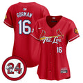 Women's St. Louis Cardinals 2024 City Connect Whitey Herzog Patch Vapor Premier Limited Jersey - All Stitched - Red, Nolan Gorman