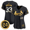 Women's St. Louis Cardinals 2024 City Connect Whitey Herzog Patch Vapor Premier Limited Jersey - All Stitched - Black Gold, Brendan Donovan